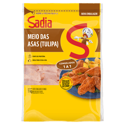 Meio da Asa de Frango SADIA Aperitivo IQF 1Kg