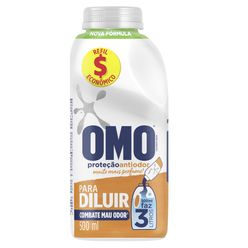 Lava Roupa Líquido OMO Proteção Antiodor para Diluir 500ml Refil Econômico