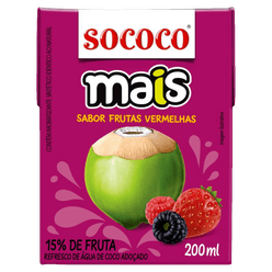 Água de Coco SOCOCO Frutas Vermelhas 200ml