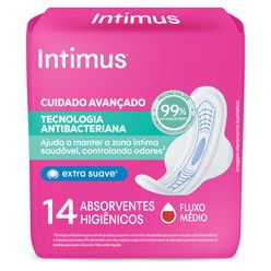 Absorvente INTIMUS Tecnologia Antibacteriana C/Abas - 14un