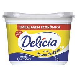 Margarina DELÍCIA Mais Cremosa Com Sal/Creme de Leite 1kg Embalagem Econ