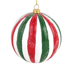 Bola de Natal A\CASA Vermelho, Verde e Branco 10cm