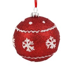 Bola de Natal Vermelho e Branco 8cm - A\CASA