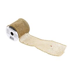 Rolo de Fita Natal Branco e Dourado 6,3cm x 2m - A\CASA