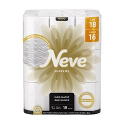 Papel Higiênico NEVE Supreme Neutro Folha Tripla 18 unidades 20 metros