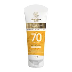 Protetor Solar Corporal AUSTRALIAN GOLD Gel Creme Toque Seco Textura Ultraleve FPS70 200g