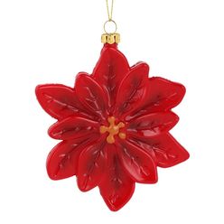 Enfeite de Natal Poinsetia Vermelho 14cm - A\CASA