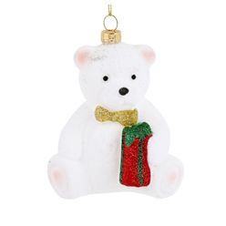 Enfeite de Natal A\CASA Urso Branco 9.8cm