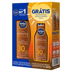 Protetor Solar NIVEA Protect & Bronze FPS 30 200ml Grátis Protetor Solar FPS 30 100ML