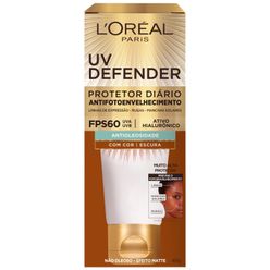 Protetor Solar Facial L'ORÉAL UV Defender Antioleosidade FPS 60  com Cor Escura 40g