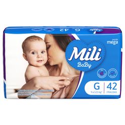 Fralda Descartável MILI Baby Mega G com 42 Unidades