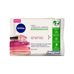 NIVEA Lenços de Limpeza Facial Ação Hidratante 3 em 1 25 un.