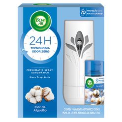 Aromatizador de Ambiente BOM AR Automático Aerossol Freshmatic Flor de Algodão Aparelho + Refil 250ml