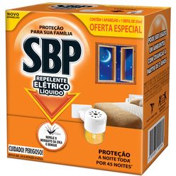 Repelente Elétrico Líquido SBP 45 Noites Novo Aparelho + Refil