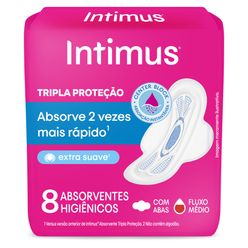 Absorvente INTIUMUS Tripla Proteção Suave C/Abas- 8 un