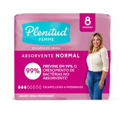 Absorvente Higiênico para Incontinência PLENITUD Femme Normal com 8 Unidades