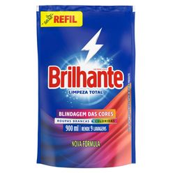 Lava Roupa Líquido BRILHANTE Limpeza Total 900ml Refil Econômico