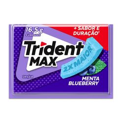 Chiclete TRIDENT Max Menta Blueberry Sem Açúcar 16g -Embalagem com 5 unid.