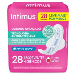 Absorvente INTIMUS ® Tecnologia Antibacteriana C/Abas - 28un