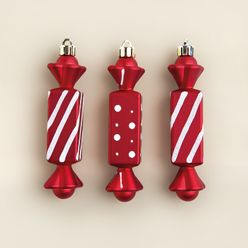 Jogo de Enfeite Doce Vermelho e Verde 12cm com 3 Unidades - A\CASA