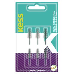 Refil Escova Interdental KESS Cônico Com 6 Unidades