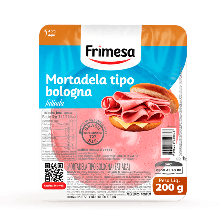 Mortadela FRIMESA Bologna Fatiada Resfriada 200g Angeloni Supermercado