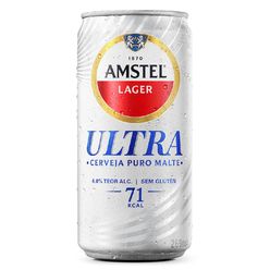 Cerveja AMSTEL Lager Puro Malte Ultra sem Glúten 269ml