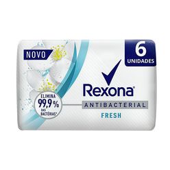 Sabonete Antibacterial REXONA Fresh com 6 Unidades de 84g cada Embalagem Familiar