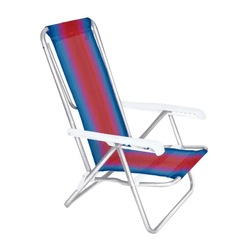 Cadeira De Praia MOR Alumínio Com 8 Posições Luxo Sortidas