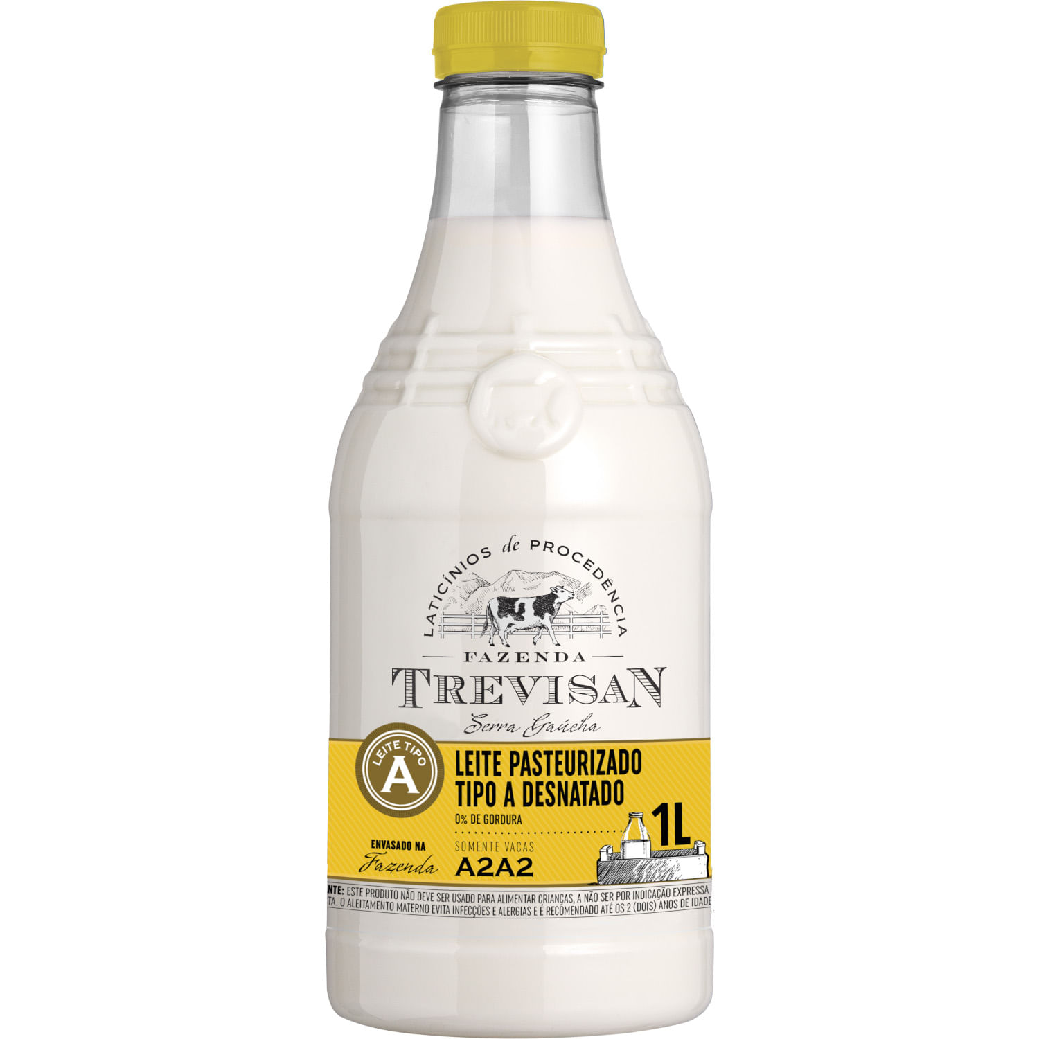 Leite Pasteurizado Tipo A Desnatado Trevisan Garrafa 1l