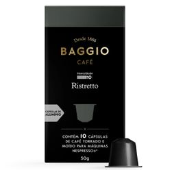 Café BAGGIO Aluminium Ristretto em Cápsulas com 10 Unidades 50g