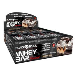 Barra de Proteína BLACK SKULL Whey Bar Gourmet Cookies & Cream Zero Lactose 45g