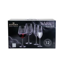 Kit Taças BOHEMIA Sarah com 12 peças Cristal