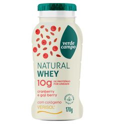 Iogurte VERDE CAMPO Natural Whey 10g de Proteína Cranbarry e Goji Berry 170g