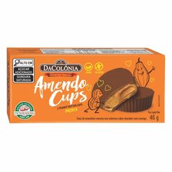 Paçoca DA COLÔNIA Amendo Cups Coberto de Chocolate Meio Amargo Vegano Sem Glúten 46g