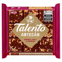 Chocolate Talento Artesão Amendoim e Avelã 75g