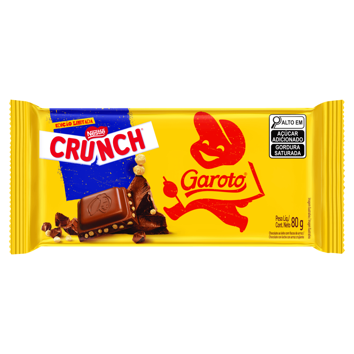 Chocolate Ao Leite GAROTO Crunch 80g Angeloni Supermercado