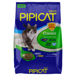 Areia Higiênica Pipicat Para Gatos Pacote 4kg