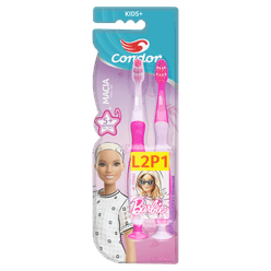 Escova Dental CONDOR Barbie Kids Macia com 2 Unidades Leve 2 Pague 1