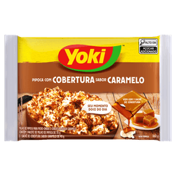 Milho de pipoca YOKI Para microondas com cobertura de caramelo 160g