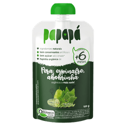 Papinha PAPAPÁ Orgânica Pera, Espinafre e Abobrinha 100g