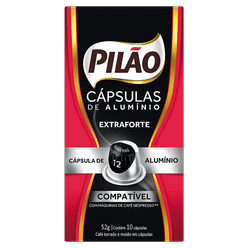 Café em Cápsula Torrado e Moído Espresso Extraforte PILÃO Caixa 52g 10 Unidades