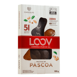 Coelho de Páscoa LOOV Chocolife Amêndoas e Flor de Sal 100g