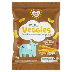 Biscoito NHAMI MAMI Mini Veggies Feijão,Arroz e Cenoura 18g