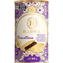 Biscoito HAOMA Biscottino Cacau e coberto de chocolate branco Sem Açúcar 168g