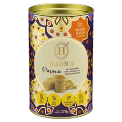 Paçoca de Amendoim HAOMA com Cobertura de Chocolate Branco Zero Lactose,Zero Glúten 270g