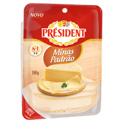 Queijo Minas PRESIDENT Padrão Fatiado 150g