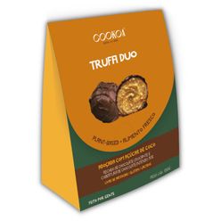 Trufa COOKOA Duo Caramelo Crocante e Cobertura de Cocolate 70% sem Glúten e sem Lácteos 135g