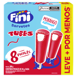 Picolé FINI TUBES Morango Azedinho 360g