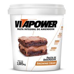 Pasta de Amendoim VITAPOWER Integral Brownie Cream Zero Açúcar/Zero Lactose 1,005kg